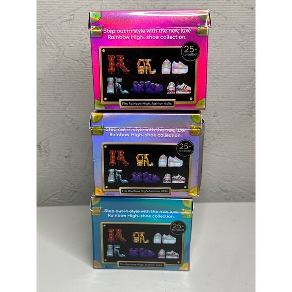 Rainbow High Fashion Doll Shoe Collection Set Includes 3 Boxes Of 25+ Shoes - Picture 2 of 3